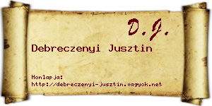 Debreczenyi Jusztin névjegykártya